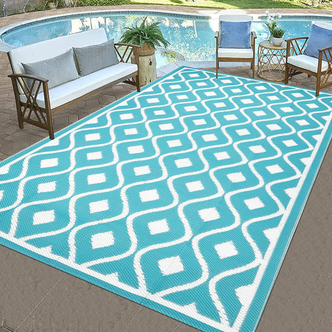 Pauwer esterilla en terraza con muebles, crea zona exterior acogedora