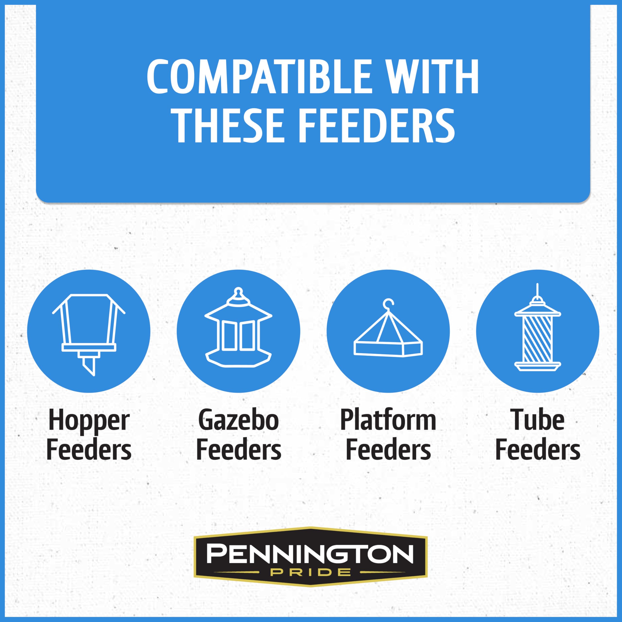 Pennington mezcla en comedero tipo tolva demostrando compatibilidad y limpieza