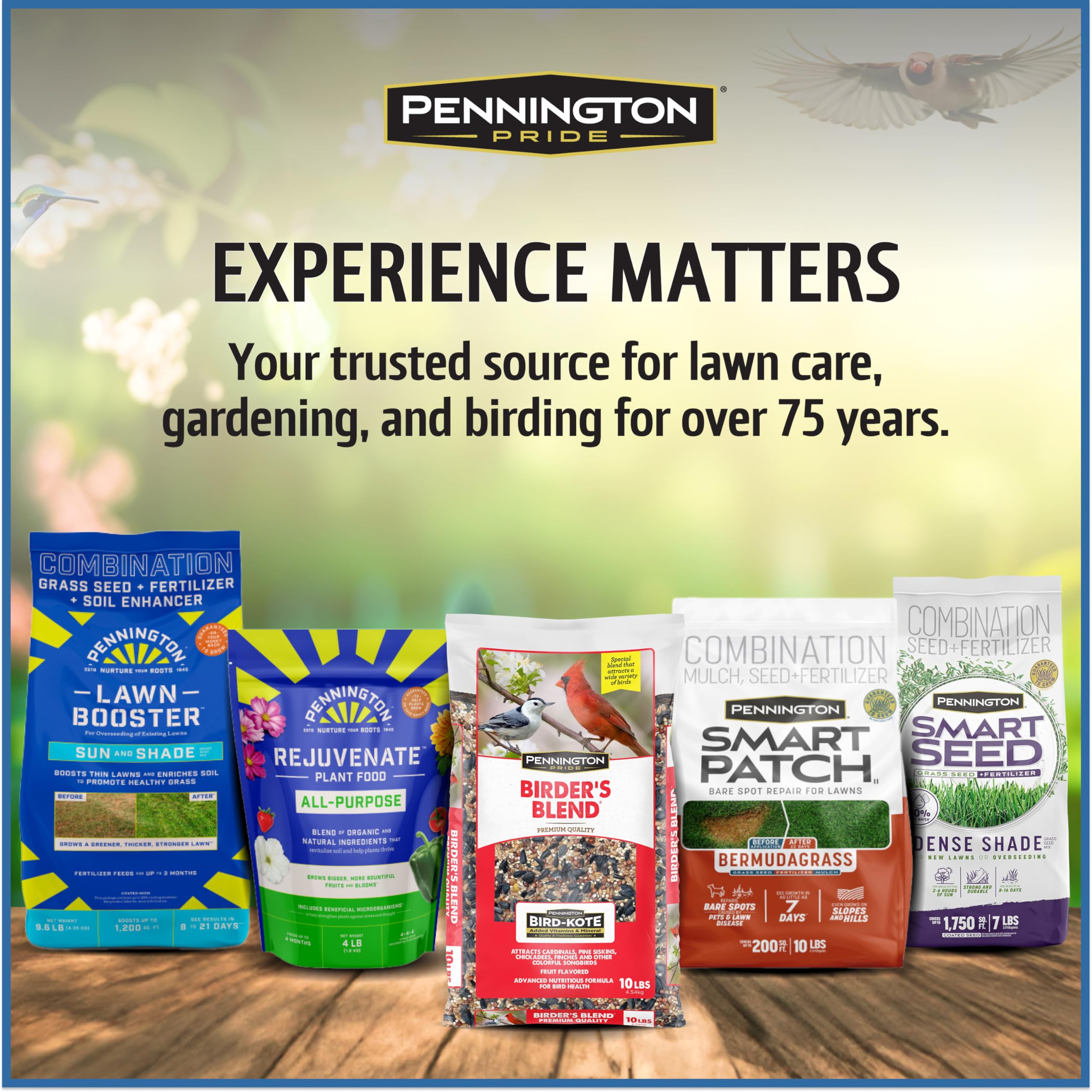 Pennington etiqueta nutricional con valores y tecnología BIRD-KOTE destacada