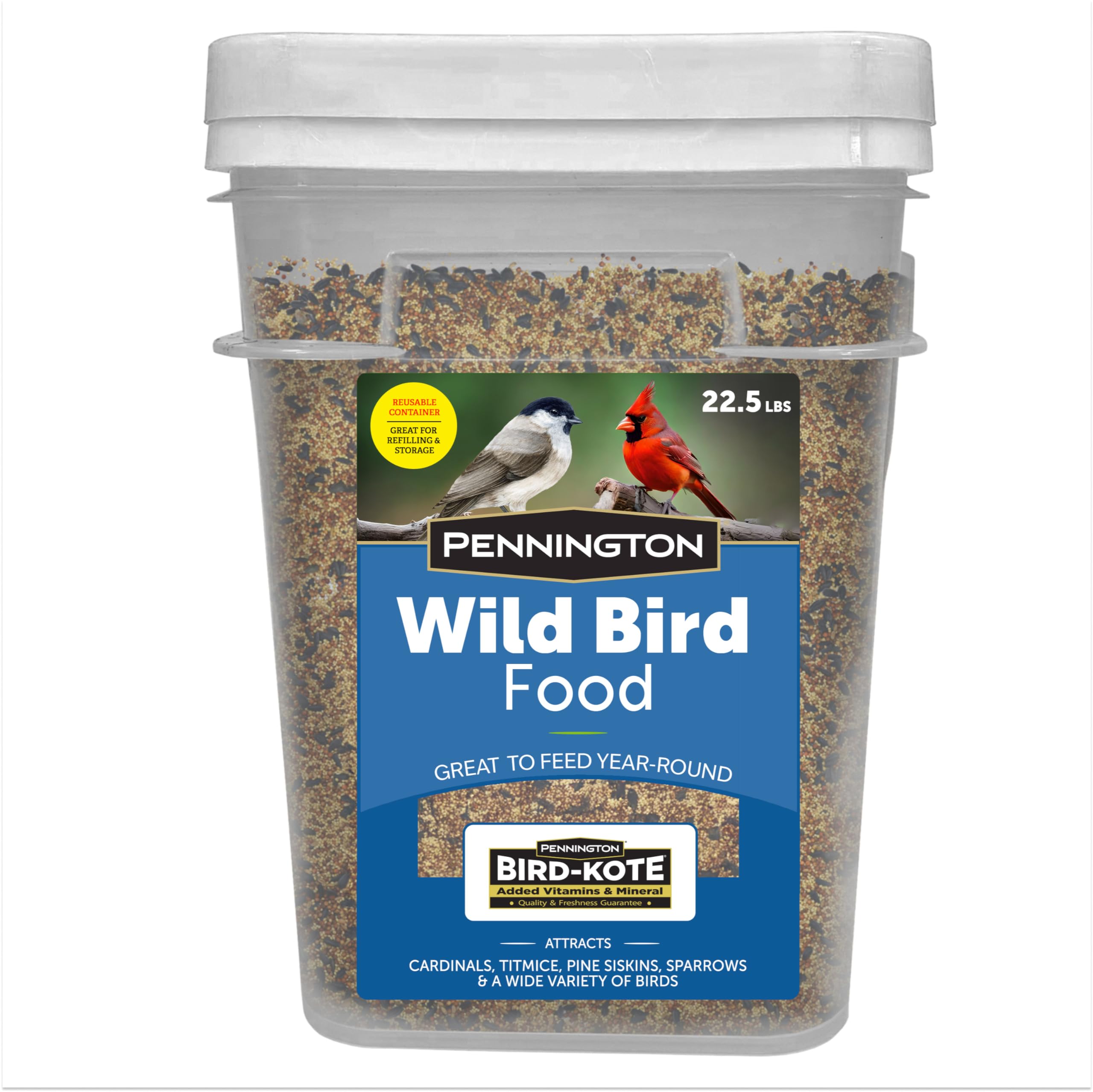 Pennington balde frontal mostrando etiqueta y capacidad 22.5 lb para ahorro