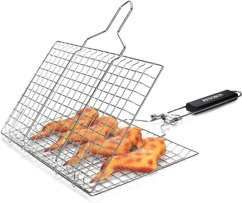 penobon cesta en uso con pescado asado mostrando cocción uniforme