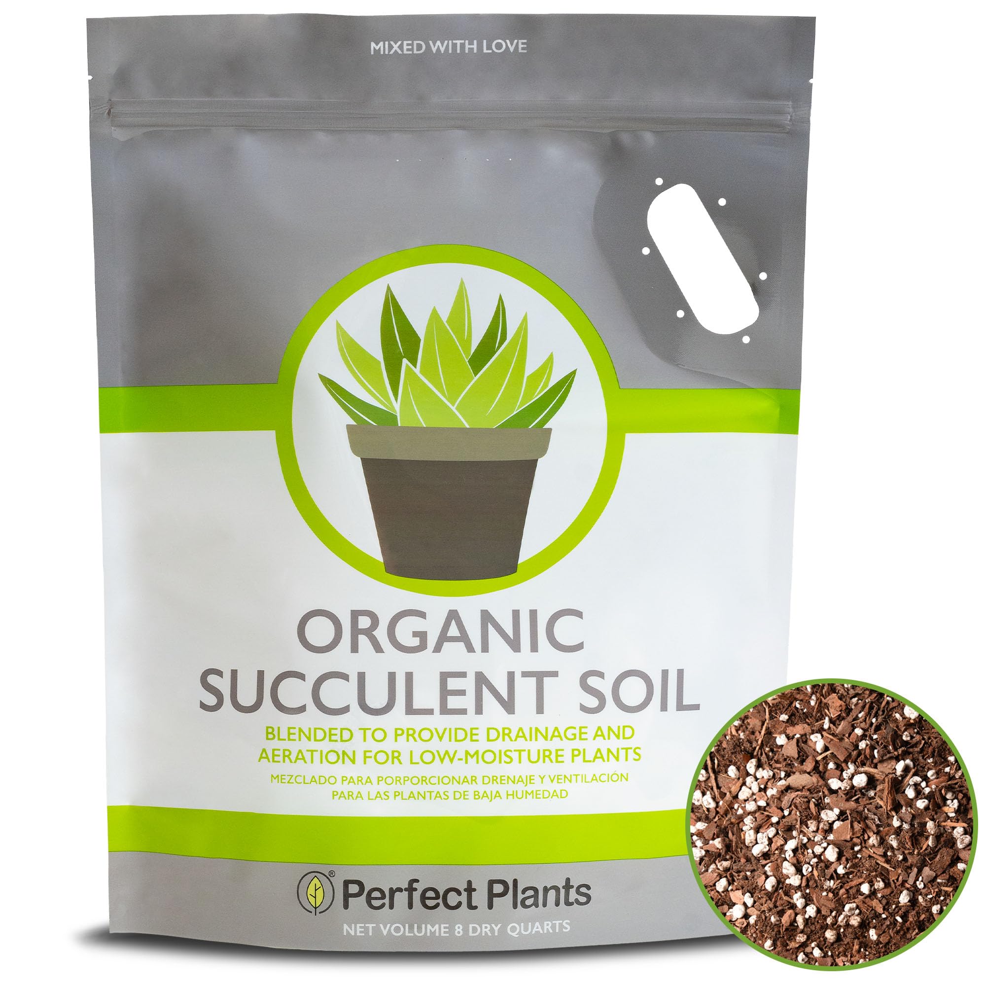 Perfect Plants empaque frontal mostrando volumen y marca, conserva frescura