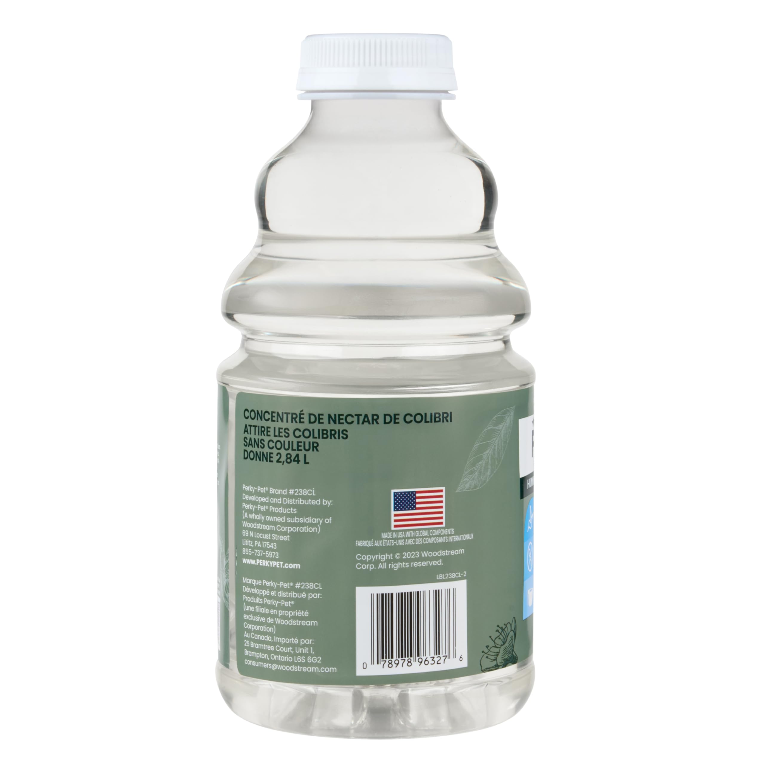 Perky-Pet botella junto a objeto para comparar tamaño y rendimiento
