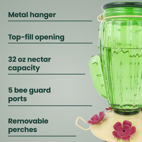 Perky-Pet primer plano del puerto en forma de flor que evita insectos