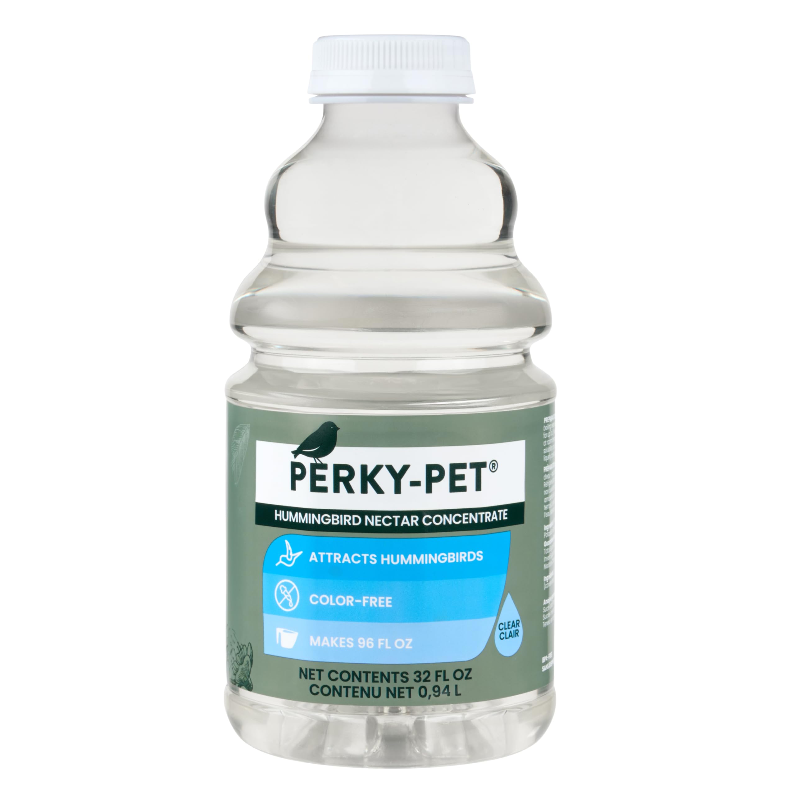 Perky-Pet botella frente mostrando diseño y conveniencia