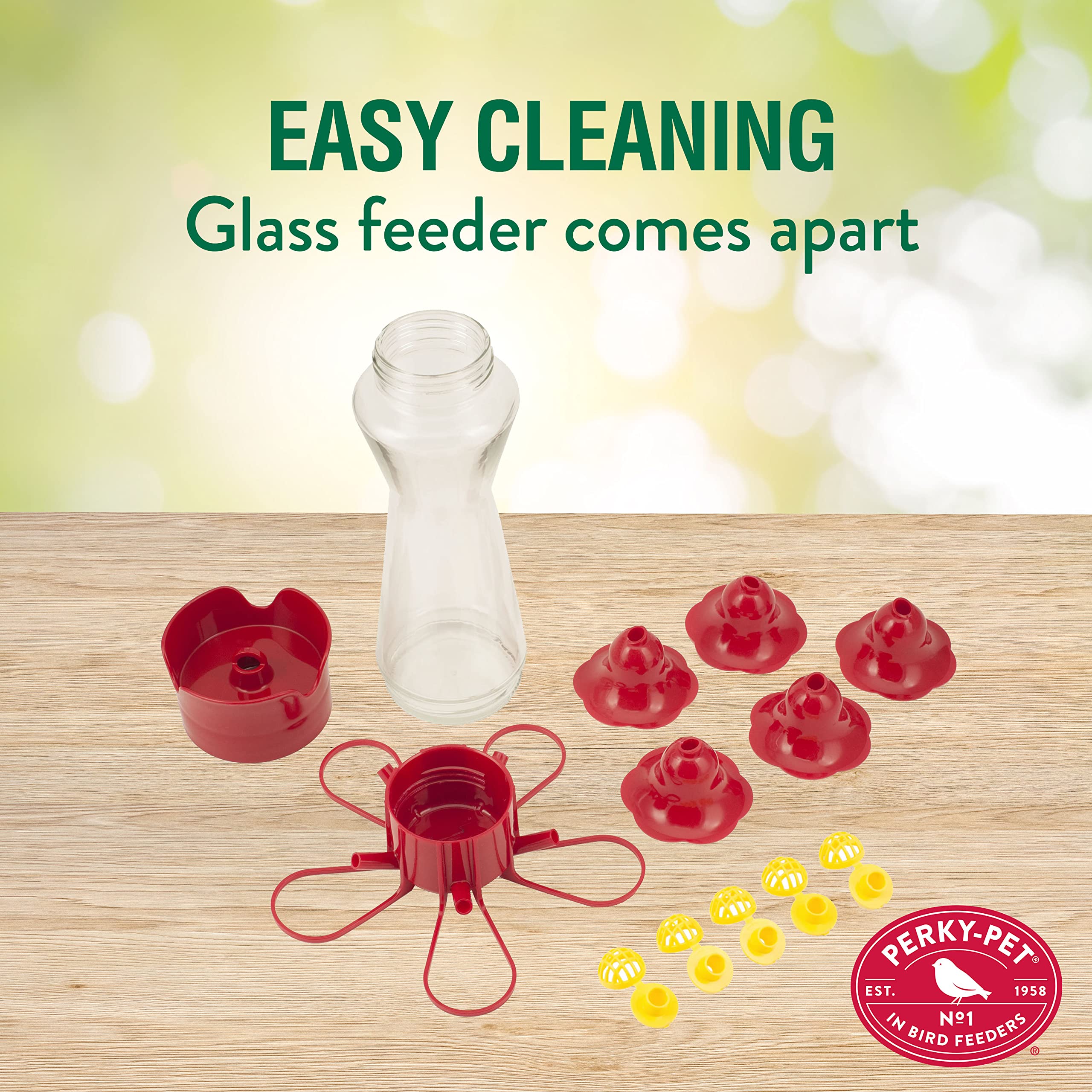 Perky-Pet perchas en U con colibrí alimentándose para mayor comodidad