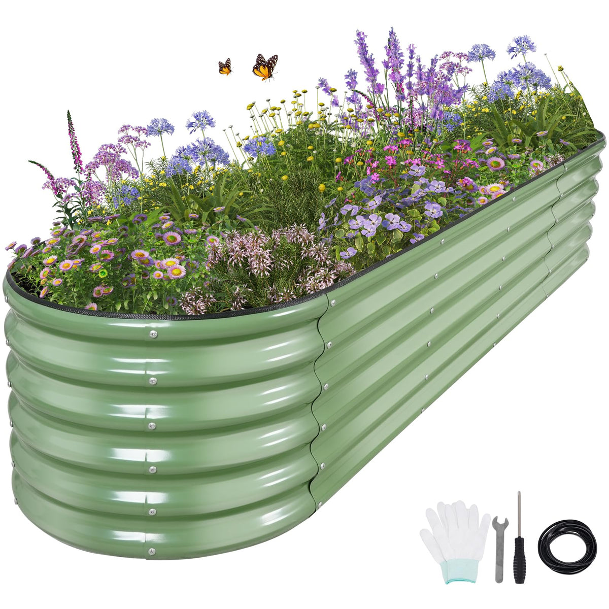 Permade vista frontal de la jardinera elevada que maximiza espacio de cultivo