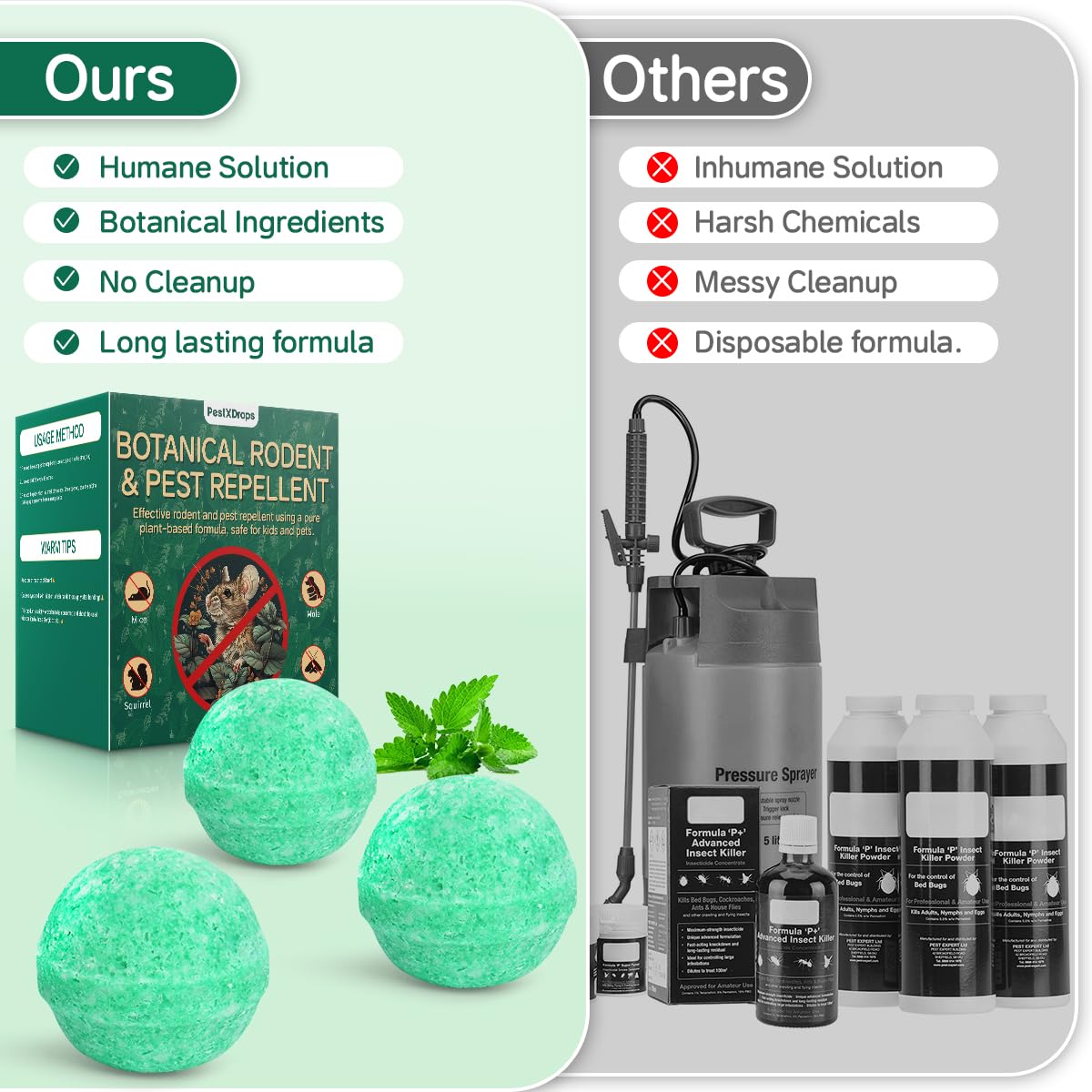PestXDrops bolas en mano mostrando tamaño compacto y manejo seguro