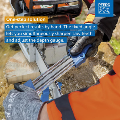PFERD Chain Sharp CS-X agarre ergonómico y textura para uso cómodo y controlado