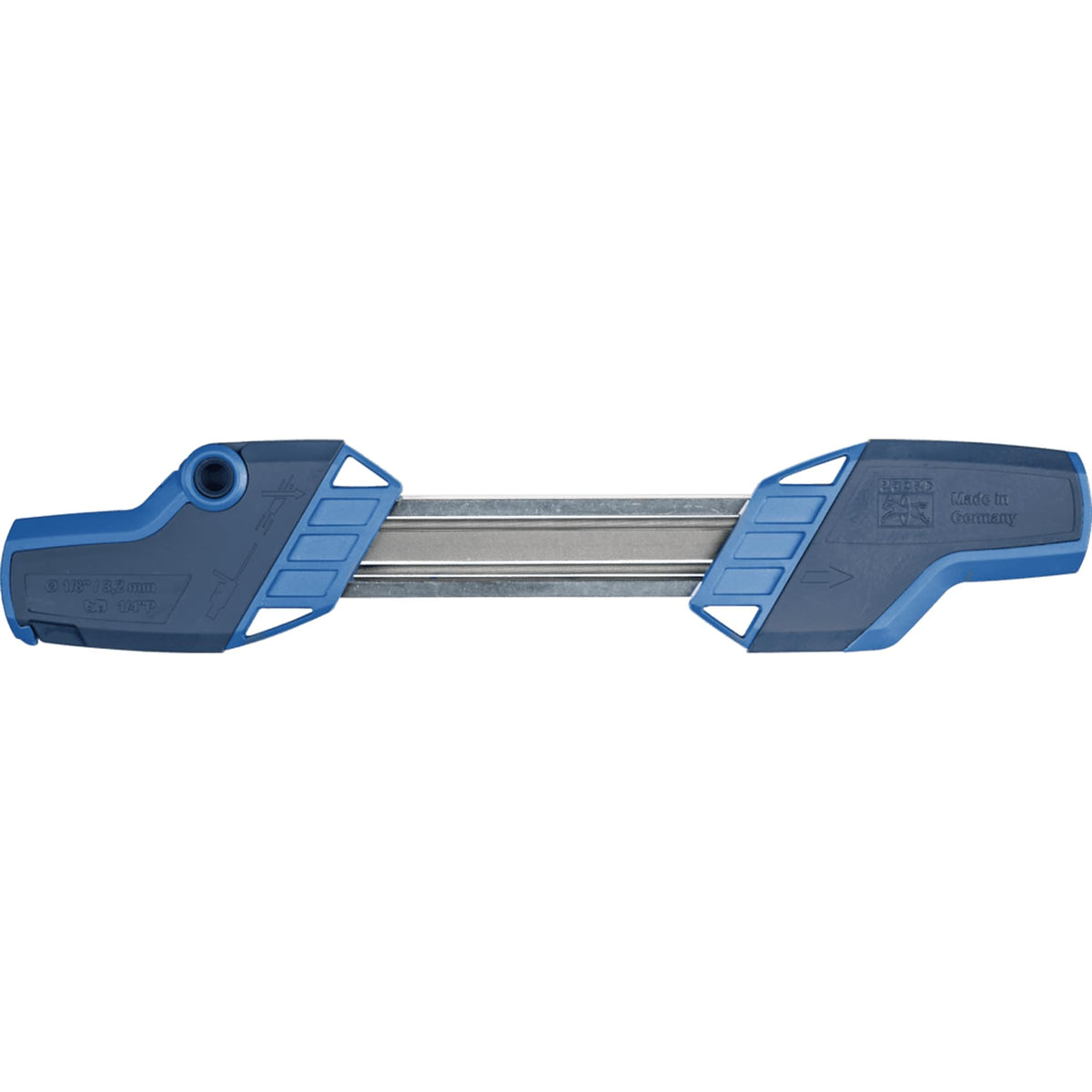 PFERD Chain Sharp CS-X vista frontal con piezas incluidas para afilado rápido