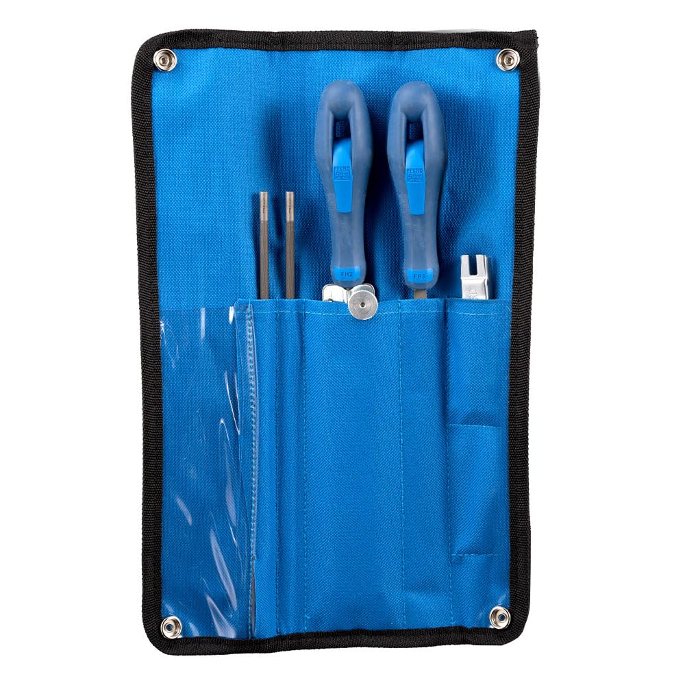 PFERD kit frontal en bolsa mostrando componentes y protección