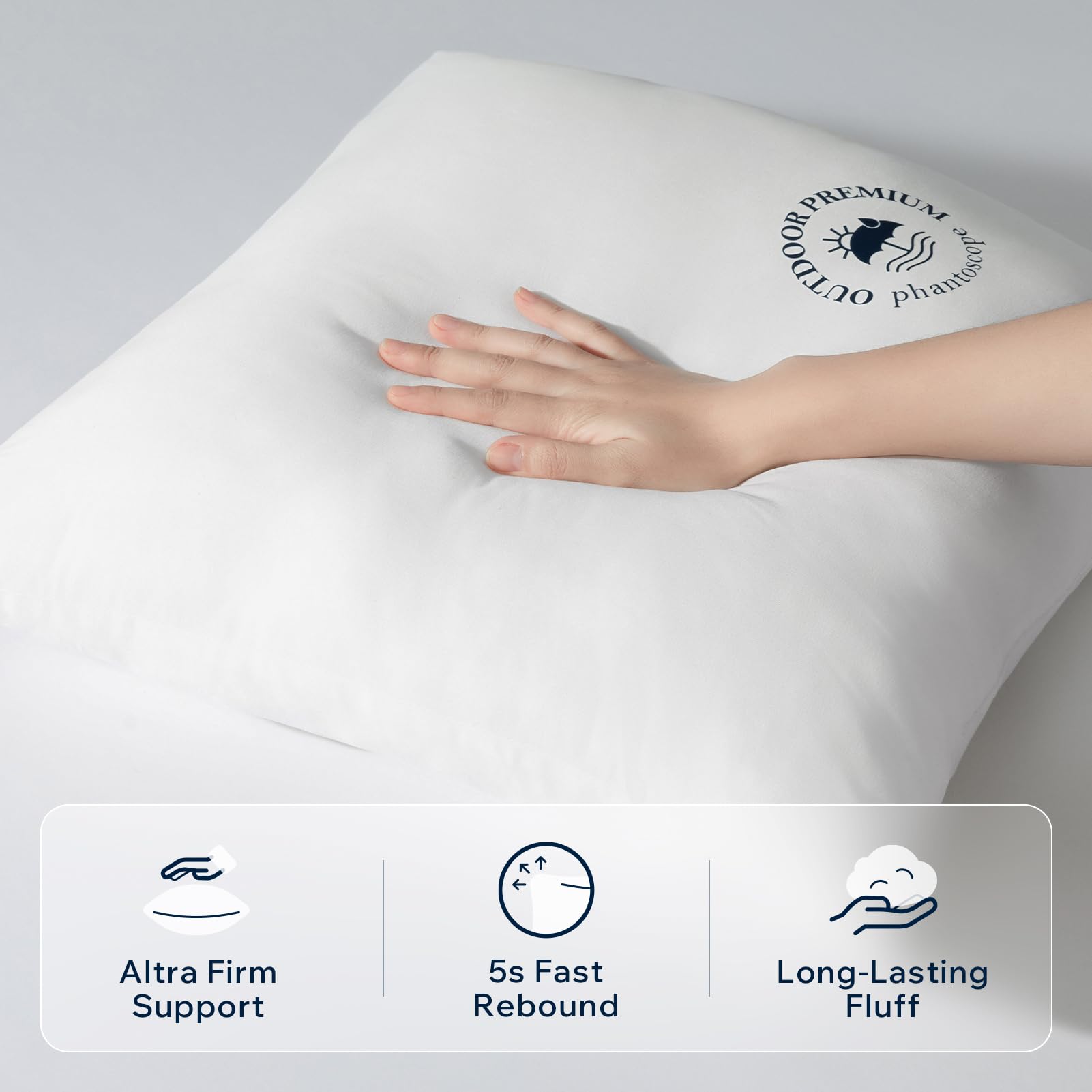 Phantoscope almohada en patio, comodidad resistente a salpicaduras