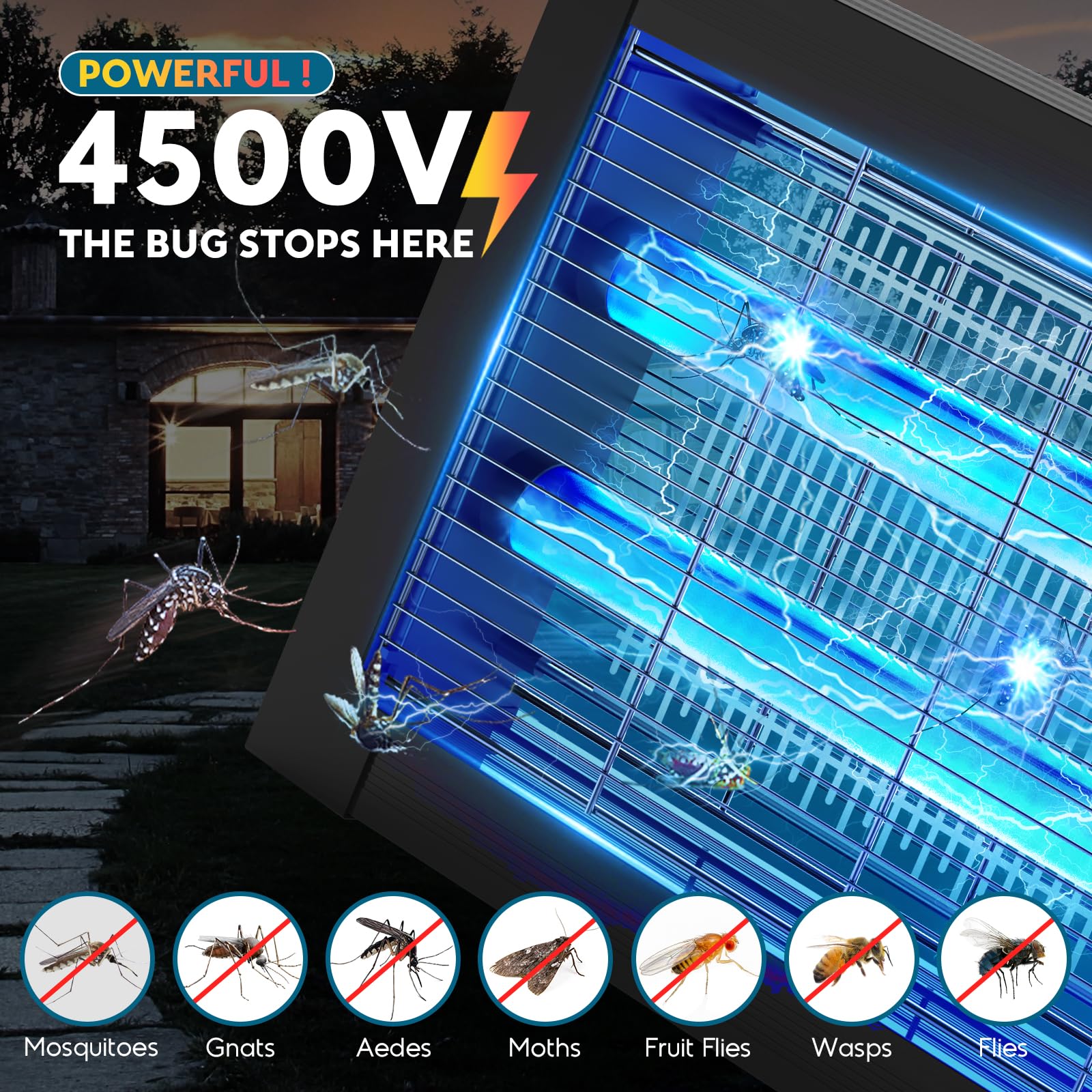 PhatroyYee detalle de rejilla electrificada 4500V con protección para seguridad