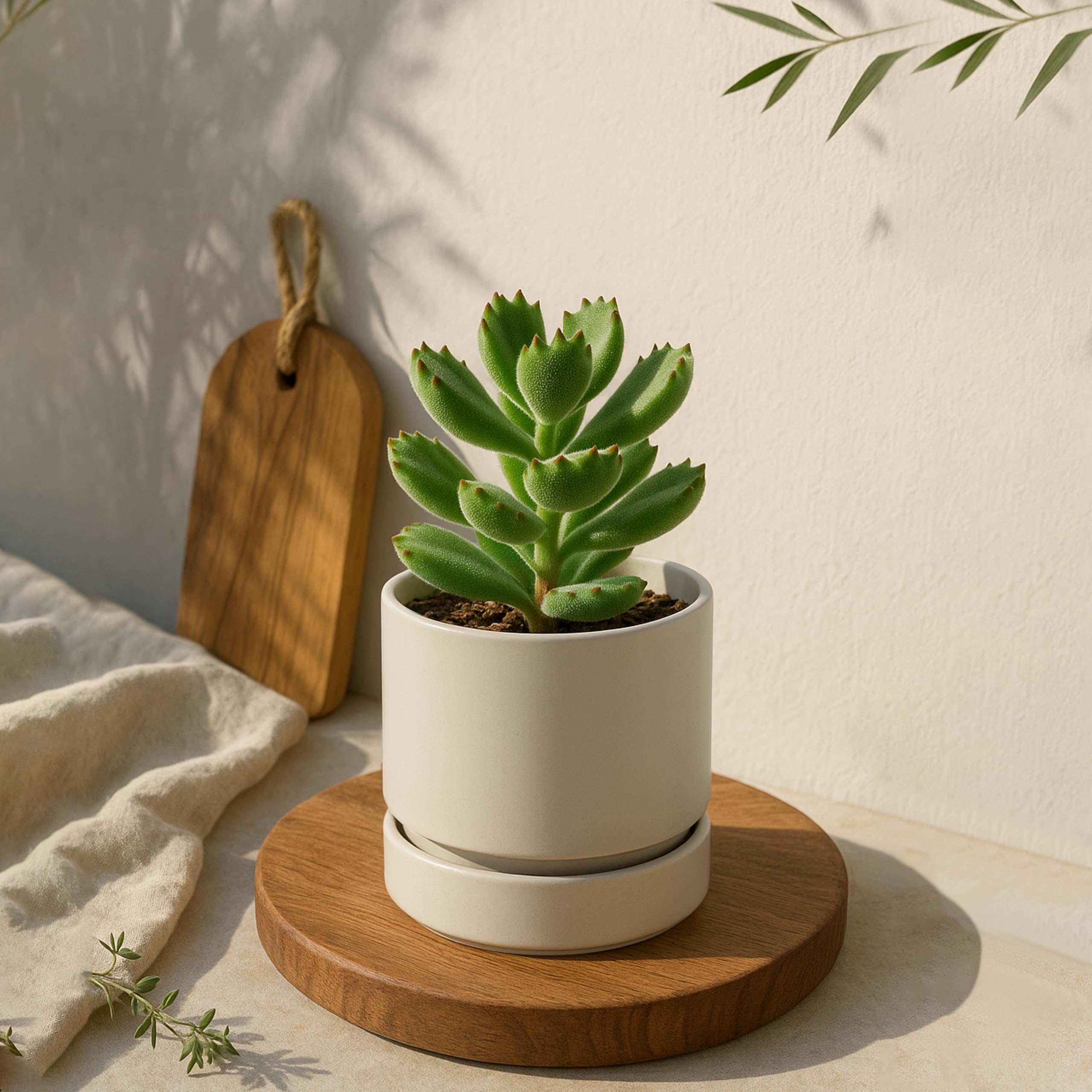 Phoenix Vine maceta en salón aportando estilo minimalista y orden