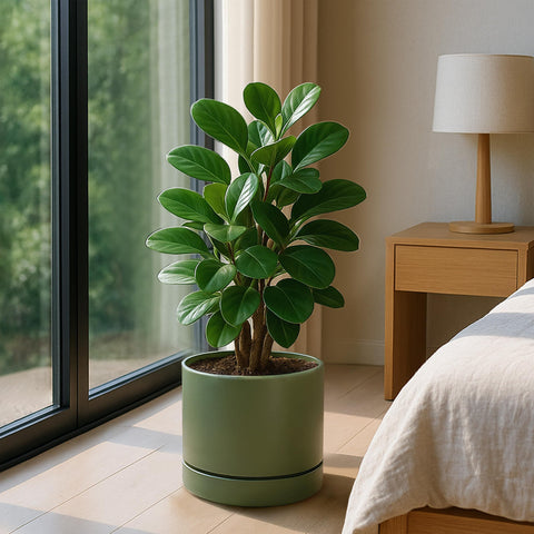 Phoenix Vine maceta en salón demostrando integración con decoración y funcionalidad