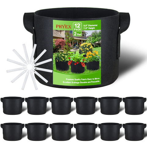 PHYEX vista frontal del empaque mostrando las 12 grow bags y beneficios