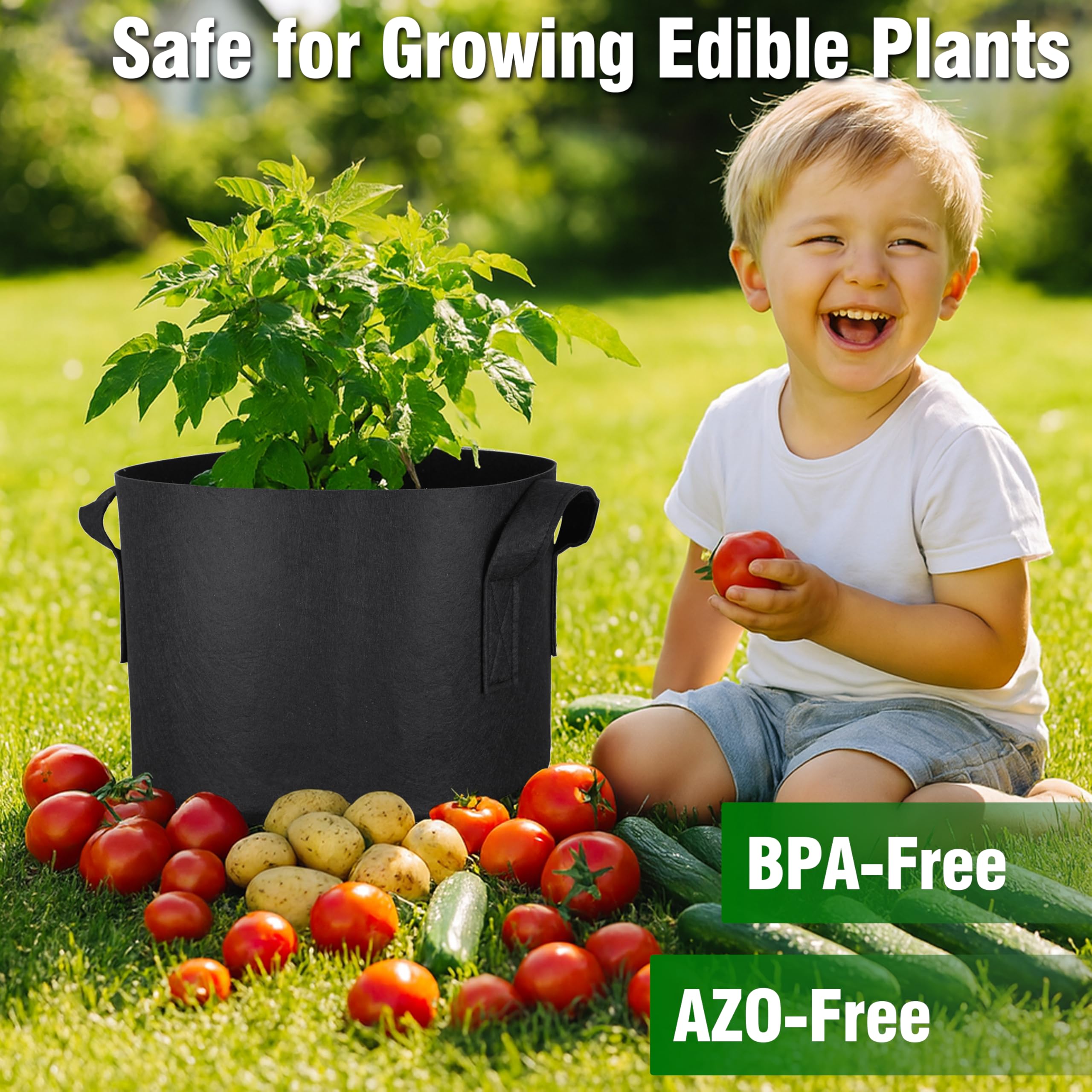 PHYEX grow bag en balcón con planta, optimiza espacio urbano y cultivo