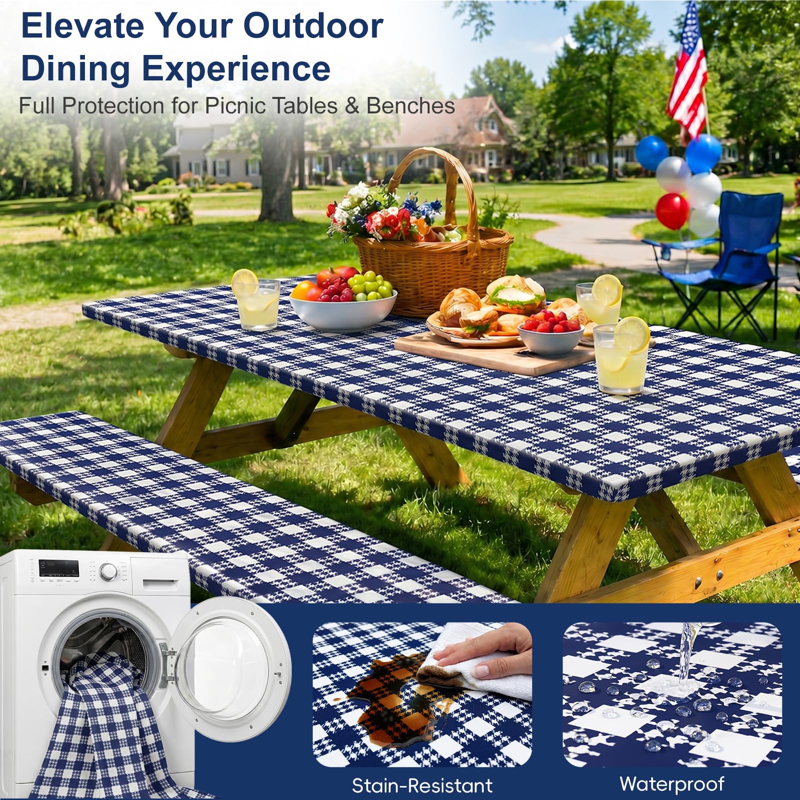 pickyNproud mesa de camping con la funda instalada para uso al aire libre