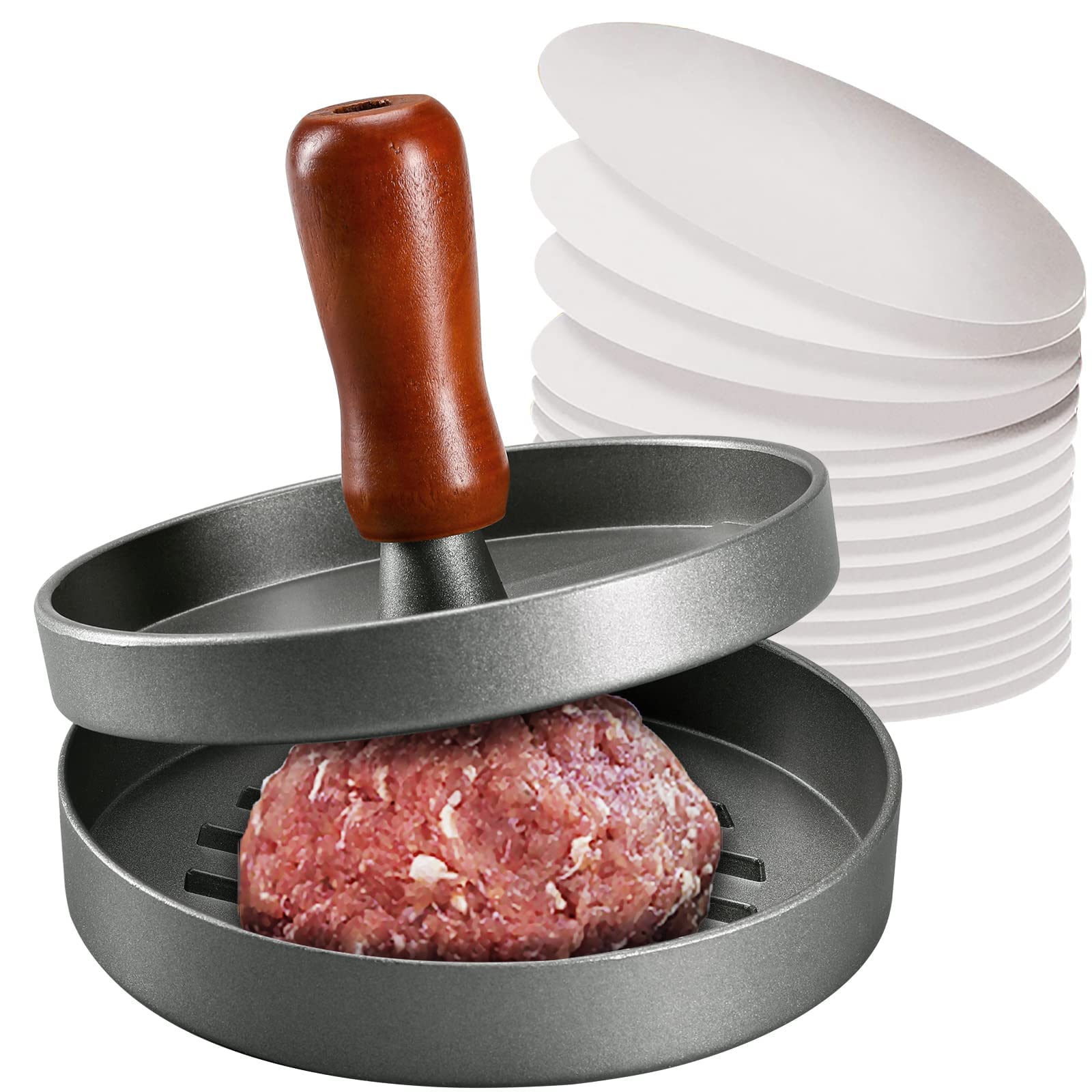 PIQUEBAR prensa hamburguesas frente mostrando diseño robusto y acabado profesional