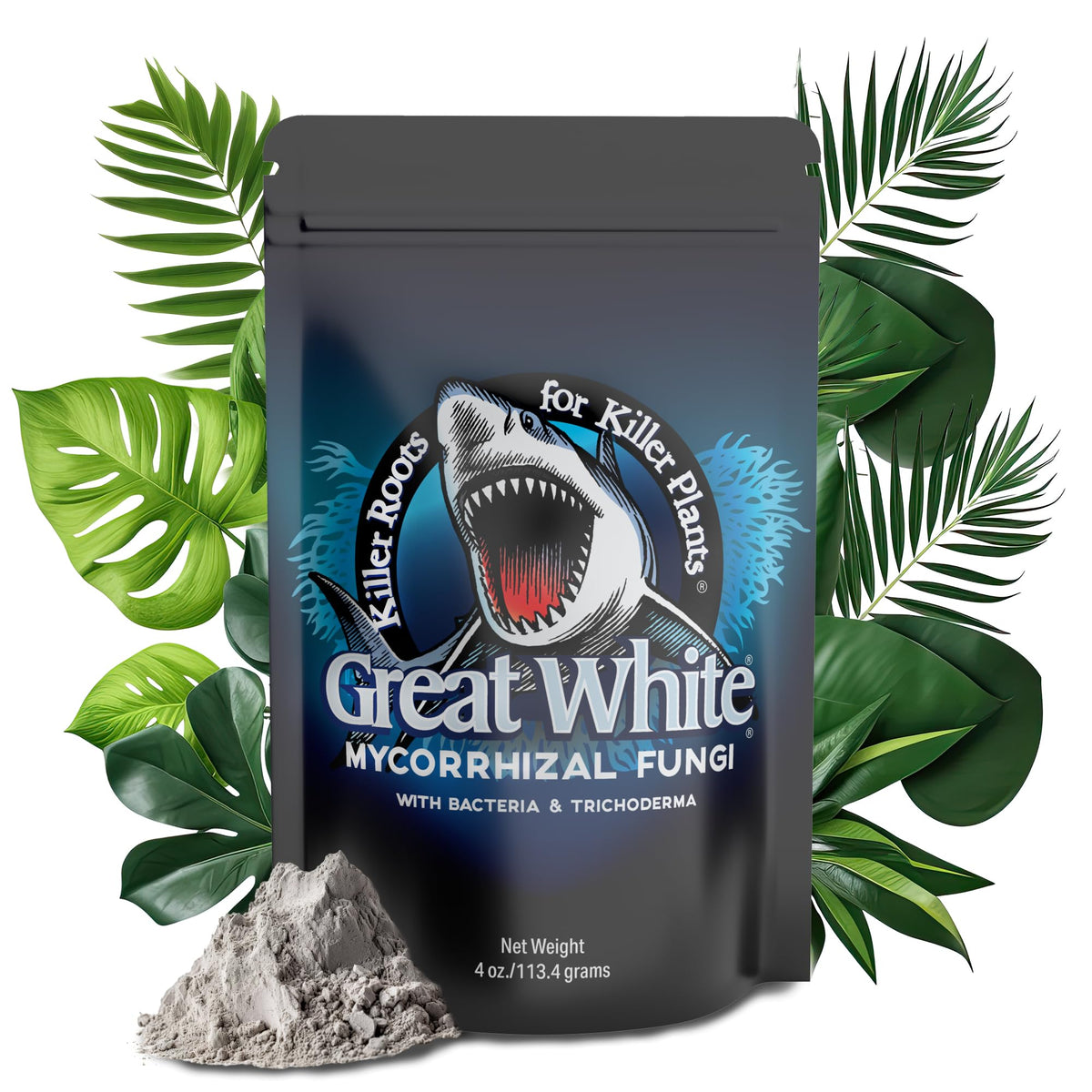 Plant Success empaque frontal mostrando Great White, producto confiable para raíces