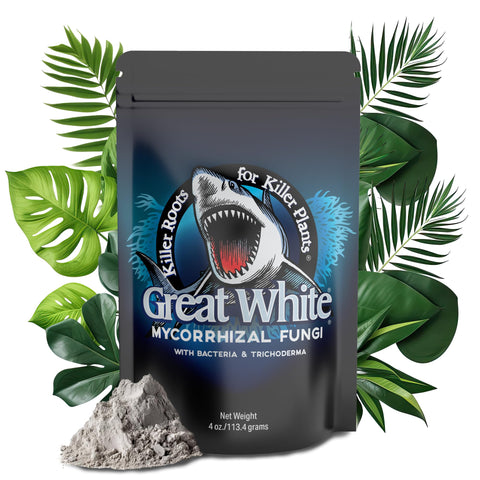 Plant Success empaque frontal mostrando Great White, producto confiable para raíces