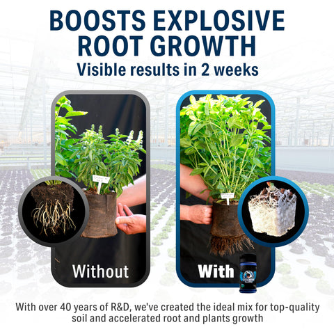 Plant Success frasco Great White en mano, tamaño práctico y portable