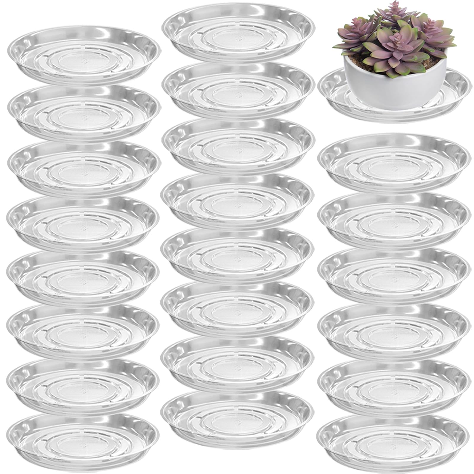Planterhoma platillo frontal transparente que protege superficies y mantiene estética