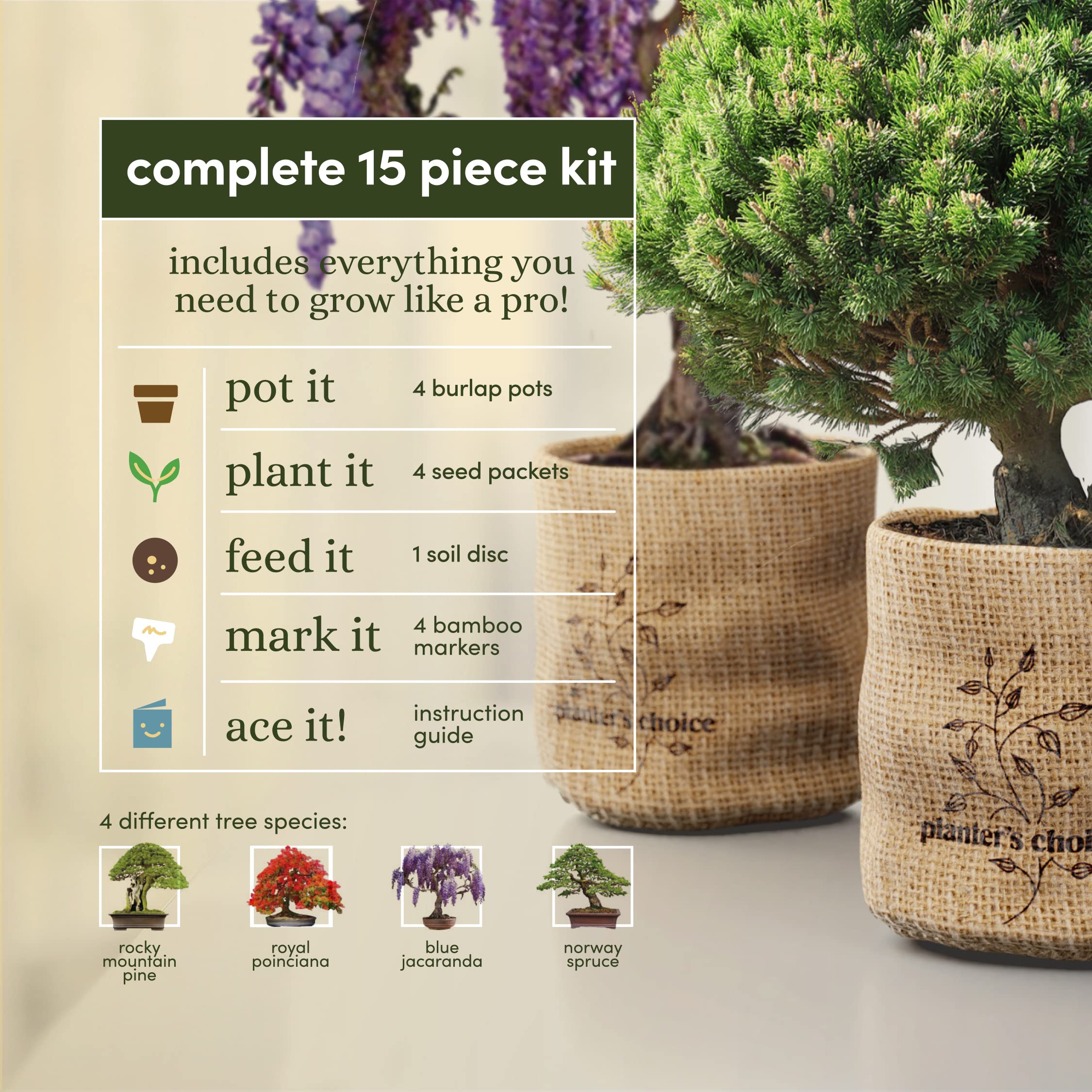 Planters' Choice macetas de arpillera listas para sembrar, faciles y decorativas