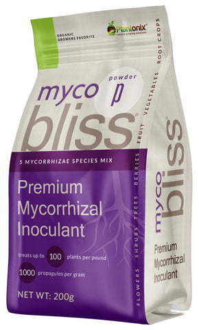 plantonix Myco Bliss frente del envase mostrando 200 g y diseño claro