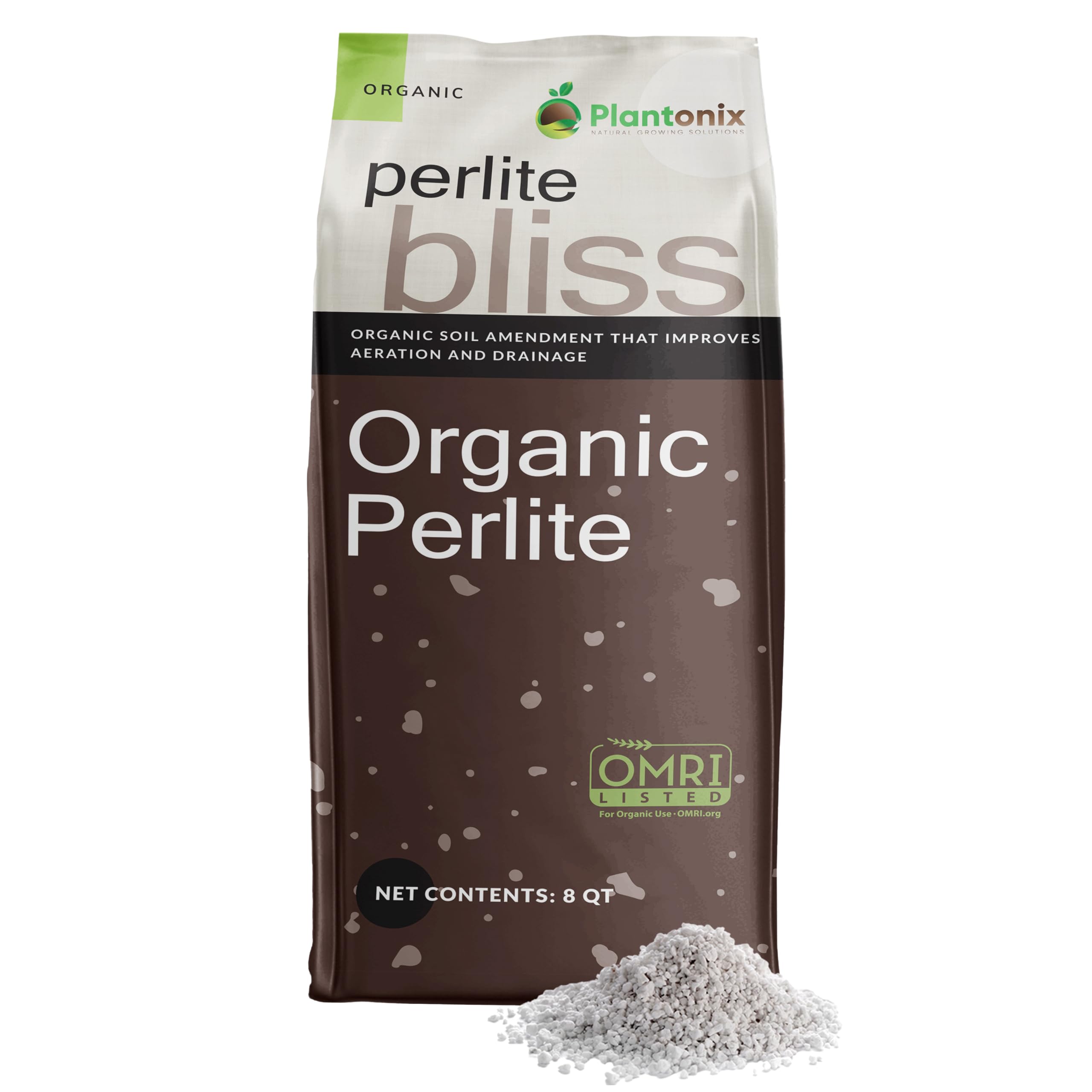 plantonix paquete frontal de Perlite Bliss mostrando volumen y uso