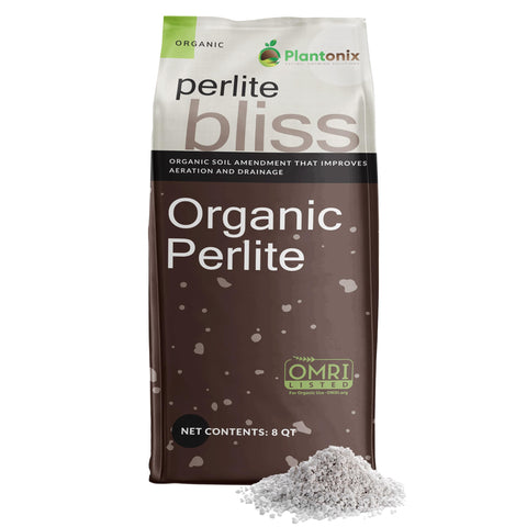 plantonix paquete frontal de Perlite Bliss mostrando volumen y uso