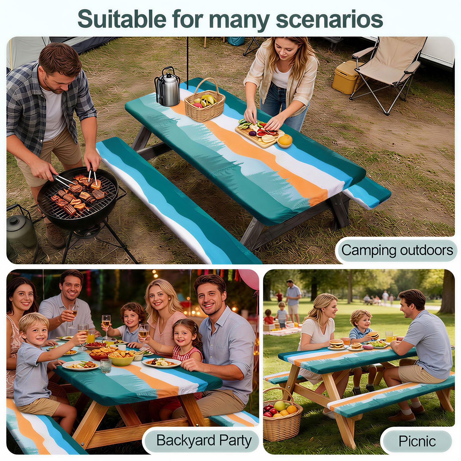 Play Tailor escena de picnic exterior con fundas y estilo duradero
