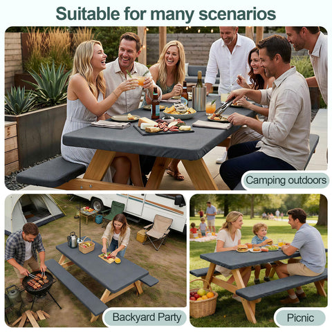Play Tailor ambiente de fiesta exterior con mesa protegida y elegante