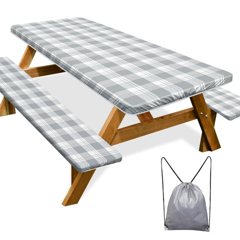 Play Tailor vista frontal del mantel ajustado en mesa rectangular, protección impermeable