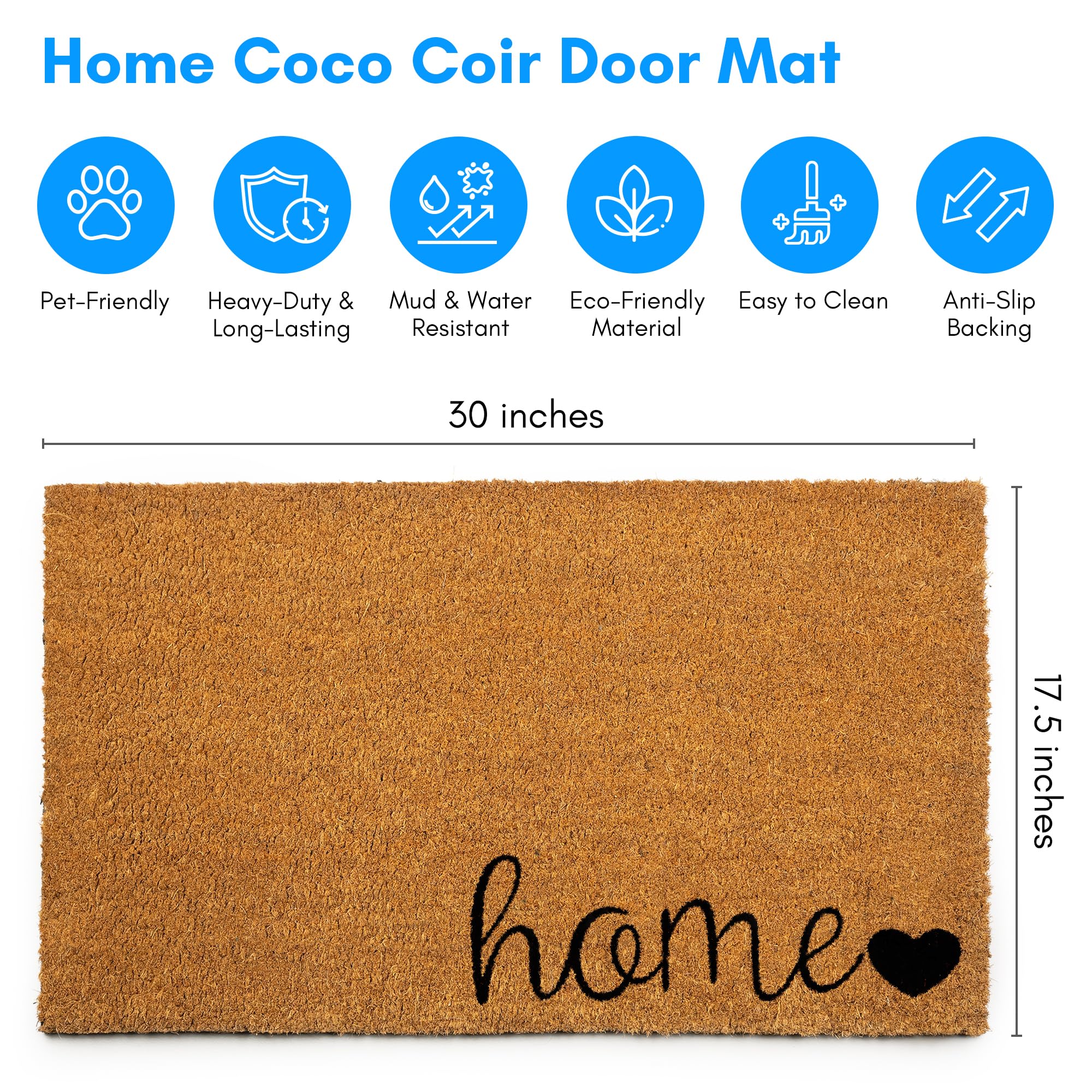 PLUS Haven primer plano de fibra de coco mostrando textura que atrapa suciedad
