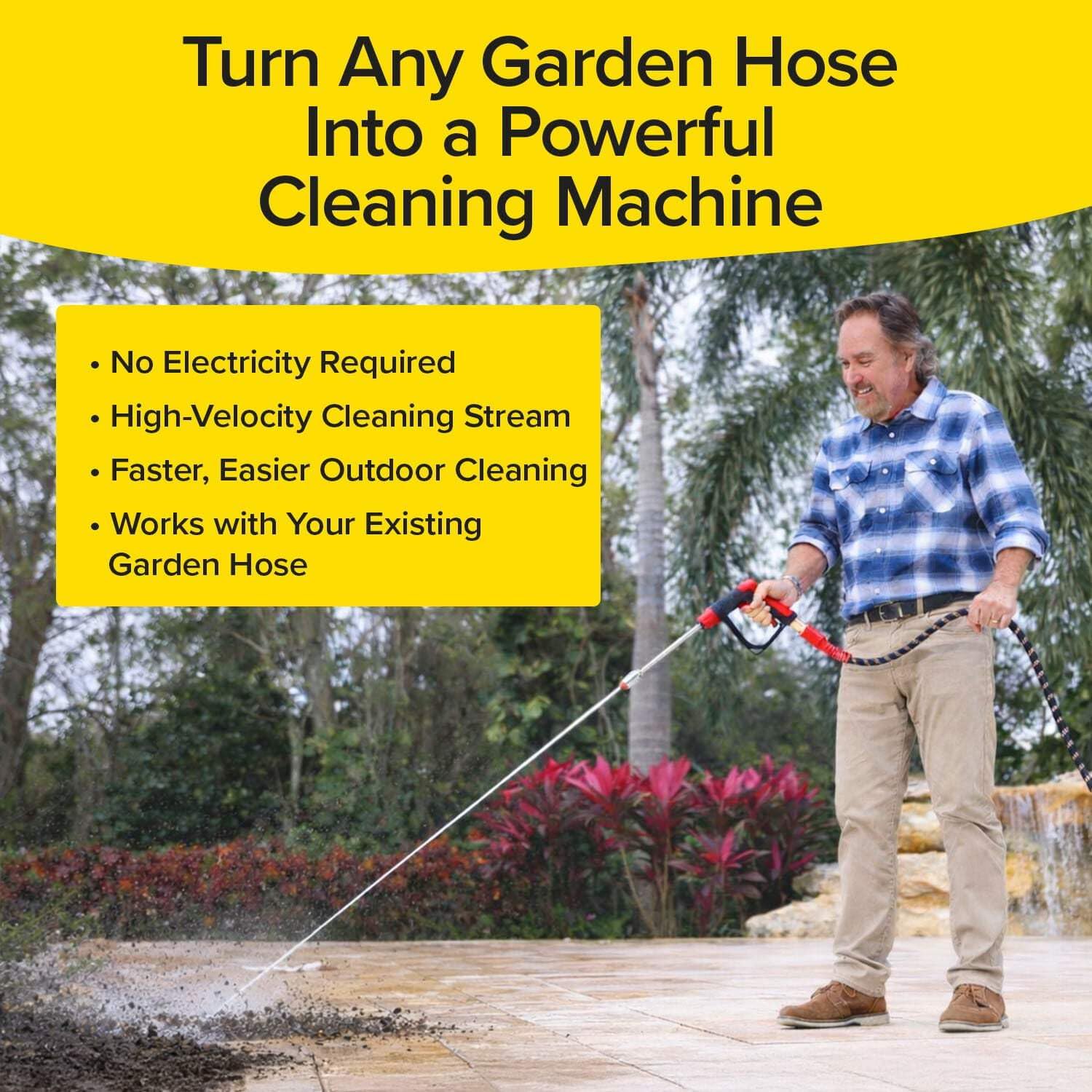 Pocket Hose detalle de las cuatro puntas intercambiables para versatilidad