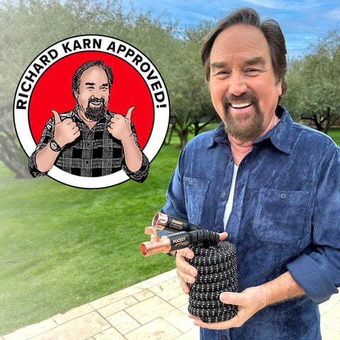 Pocket Hose comparación de tamaño plegada frente a extendida, ahorro de espacio