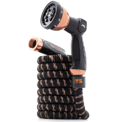 Pocket Hose vista frontal del empaque mostrando la manguera compacta y ligera