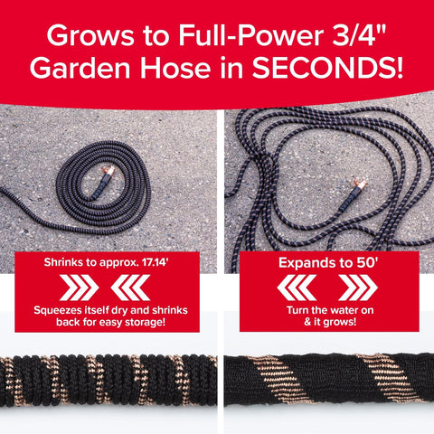 Pocket Hose detalle del acabado Copper Bullet, resistente y visible en exteriores