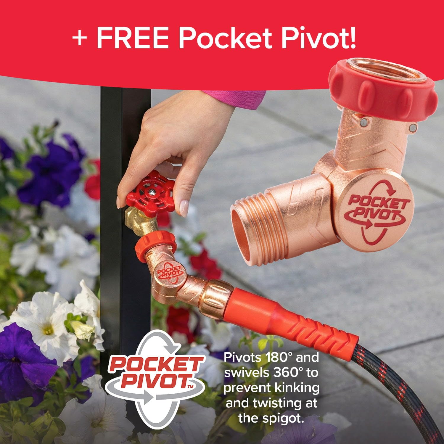 Pocket Hose en balcón urbano mostrando ahorro de espacio y movilidad