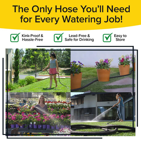 Pocket Hose comparación de tamaño con una regla para ver la compacidad