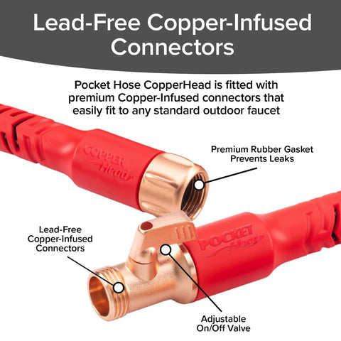 Pocket Hose manguera en uso regando macetas, demostrando seguridad para plantas y mascotas