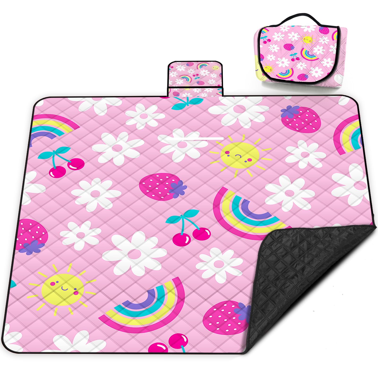 Poedist vista frontal de la manta rosa mostrando tamaño y diseño, comodidad inmediata