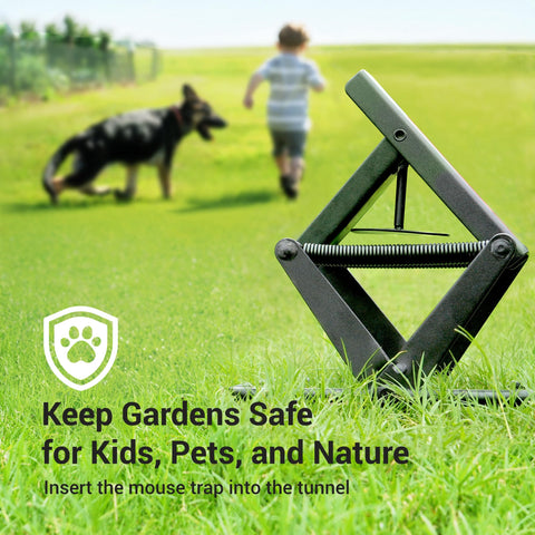 POlAFLEX en jardín instalada cerca de césped para control localizado sin químicos