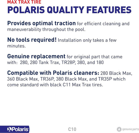 Polaris C10 comparación de tamaño que ayuda a verificar compatibilidad