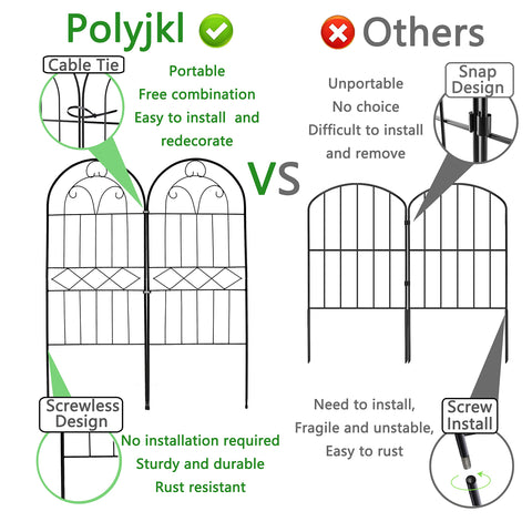 Polyjkl valla instalada en parterre protegiendo plantas fácilmente