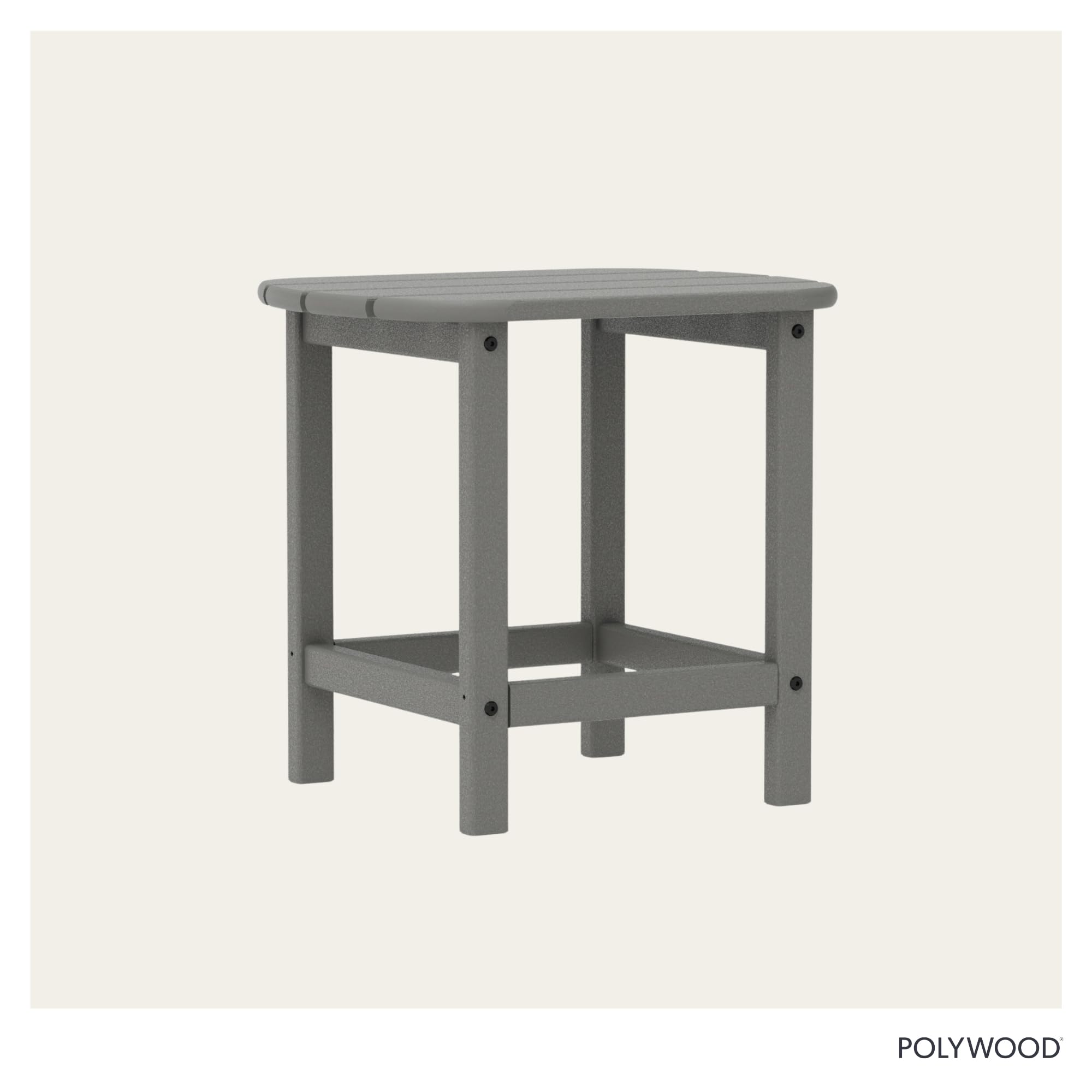Polywood ángulo lateral que demuestra estabilidad y construcción robusta