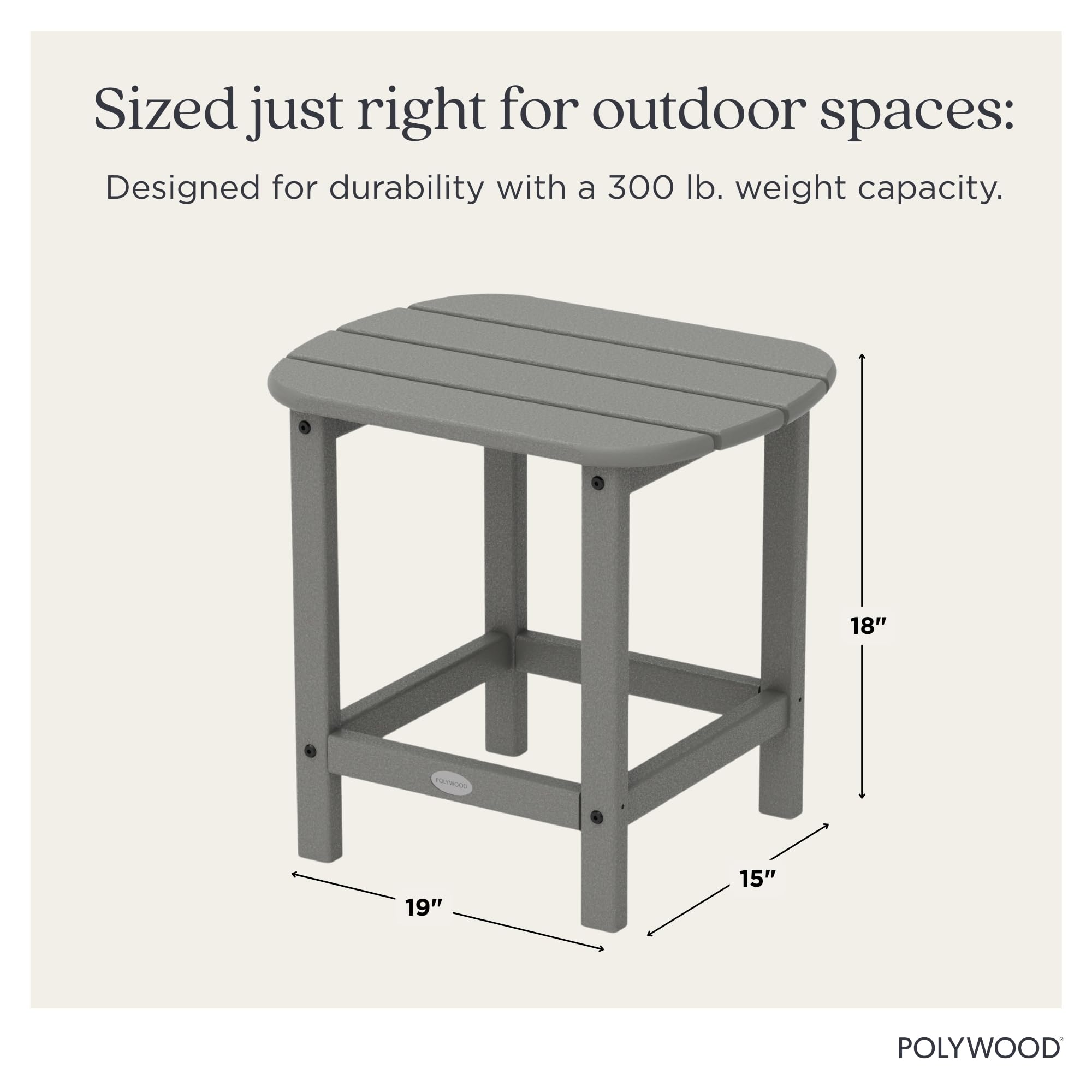 Polywood comparación tamaño con silla Adirondack ideal para espacios compactos