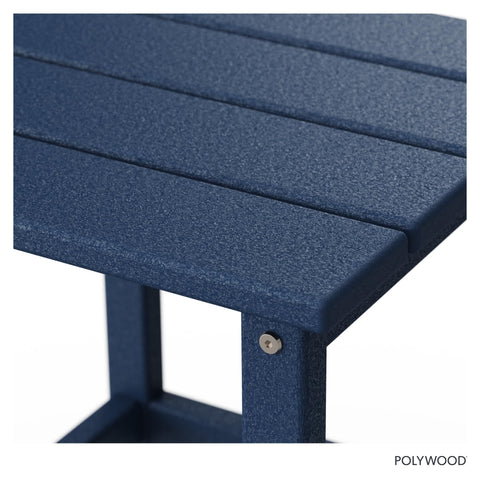 Polywood vista lateral que muestra perfil robusto y patas estables
