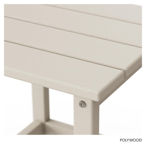 Polywood vista superior con bebidas, superficie fácil de limpiar